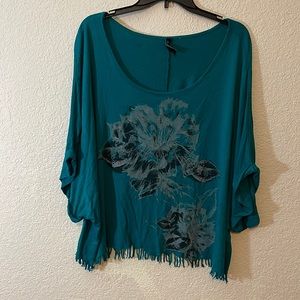 Flower blouse with fringe